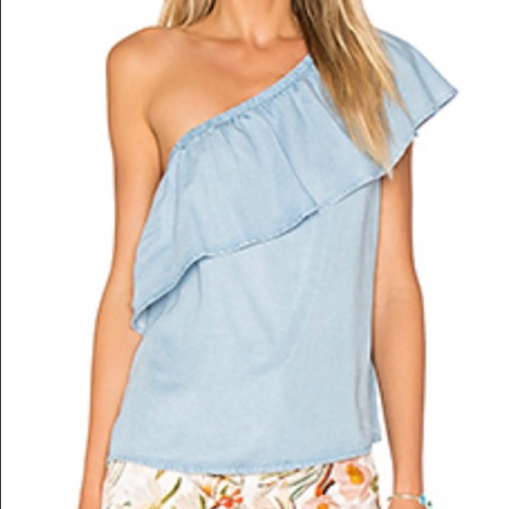 Blue one shoulder top